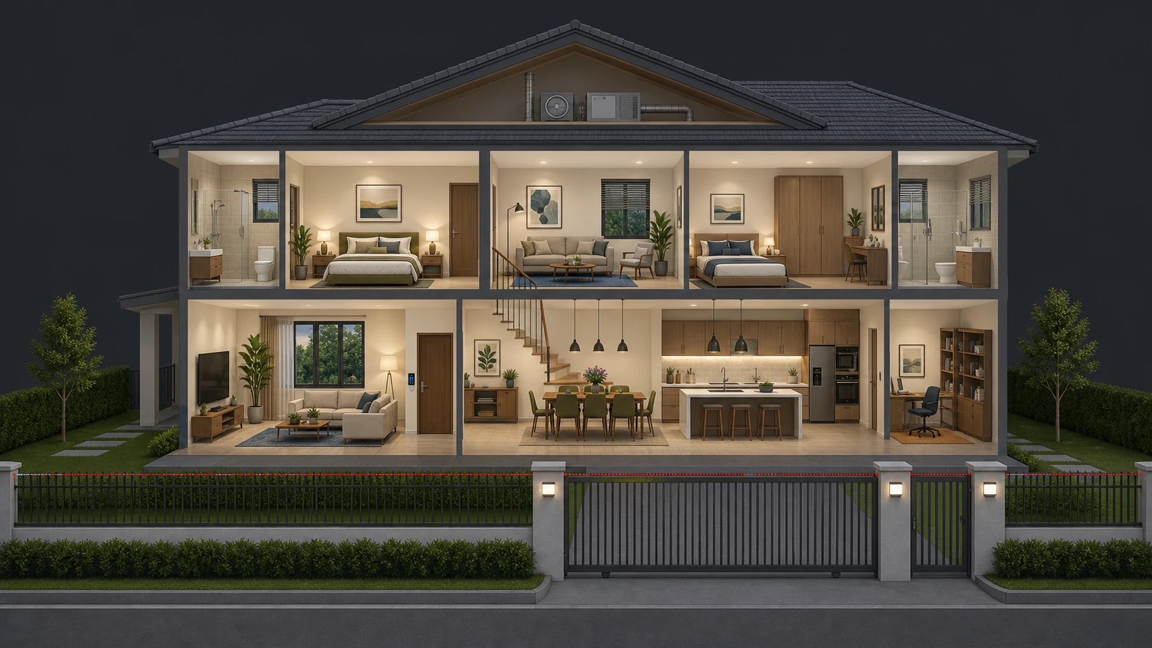Protected home with security equipment